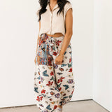 Jacquard Contrast Pant | Natural