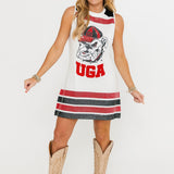 Licensed UGA Striped Tank Dress | Queen Of Sparkles