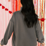 Love Graphic Mock Neck Sweatshirt