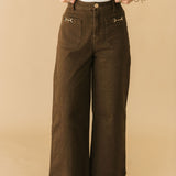 Saddle Up Horsebit Denim Pant | Brown