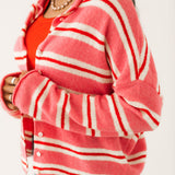 Piper Cardigan | Rose Stripe