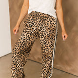 Leopard Straight Leg Pant | Athletic Stripe