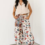 Jacquard Contrast Pant | Natural