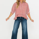 Camille Stripe Top | Brick