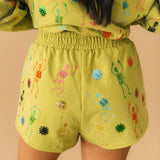 Lime Green Multi Skeleton Short | Queen Of Sparkles