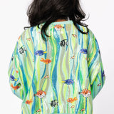Green Multi Sequin Fish In Underwater Leaves Sweatshirt | Queen Of Sparkles