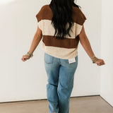 Stripe Sweater Vest | Walnut Ecru
