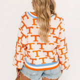 Licensed Tennessee Knit In Mascot Rhinestone Cardigan | Queen Of Sparkles