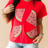 Red Gingham Watermelon Tee | Queen Of Sparkles