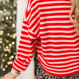 Piper Striped Cardi | Pink & Red