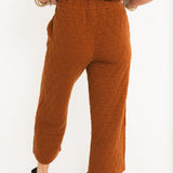 Quilted Cropped Pants | Rust