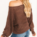 Crochet Slouchy Sweater | Chocolate