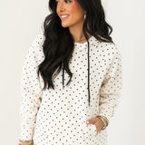 Polka Dot Hoodie | Ivory & Black