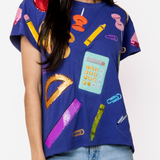 Navy School Supplies Tee | Queen Of Sparkles