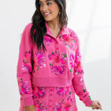 Hot Pink Azalea Henley Sweatshirt | Queen Of Sparkles