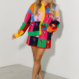 Multi Checkered Cosmo Button Up Sweater | Queen Of Sparkles