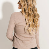 Essential Ribbed Mock Neck Top | Mocha