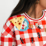 Red & White Checkered Picnic Sweatshirt | Queen Of Sparkles