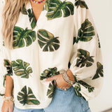 Palm Vista Long Sleeve Top | Cream