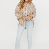 Margot Striped Top | Brown