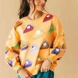 Peach Multi Pies Sweatshirt | Queen Of Sparkles