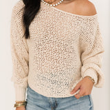 Crochet Slouchy Sweater | Natural