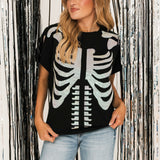 Black & White Skeleton Tee | Queen Of Sparkles