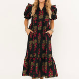Midnight Bloom Midi Dress