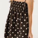 Amie Tunic Dress | Brown Polka Dot