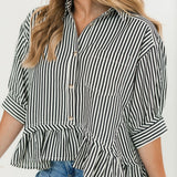 Camille Stripe Top | Black