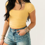 Sunfade Clean Lines Baby Tee | Yellow