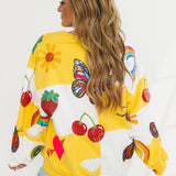 Yellow & White Checkered Summer Icon Sweatshirt | Queen Of Sparkles