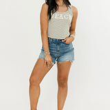 BEACH Stripe Tank Top