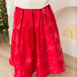 Jacquard Midi Skirt | Hot Pink