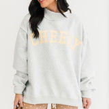 Gray Reversible Mock Neck Sweatshirt | Cheeky Delulu