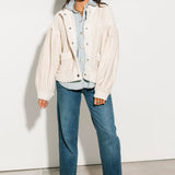 Pinstripe Denim Shacket