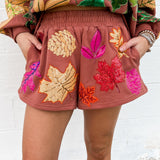 Brown Fall Leaves Shorts | Queen Of Sparkles