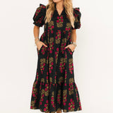 Midnight Bloom Midi Dress