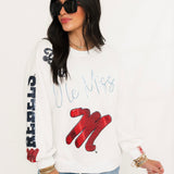 Licensed Ole Miss Big Icons Scattered All Over Sweatshirt | Queen Of Sparkles