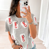 Grey Scattered Diet Coke Can Tee | Queen Of Sparkles