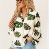 Palm Vista Long Sleeve Top | Cream