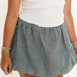 Bubble Mini Skirt | Black Gingham