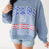 Blue "Stars And Sparkles" Sweatshirt | Queen Of Sparkles