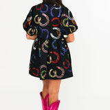 Black Rainbow 'Derby Queen' Horse Shoe Cotton Tie Dress | Queen Of Sparkles