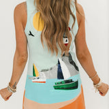 Sail Boat & Light House Knit Tank Dress | Queen Of Sparkles