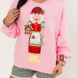 Light Pink Mrs.Clause Sweatshirt | Queen Of Sparkles