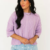 Cable Knit Sweater | Lavender