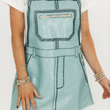 White Full Sequin Overall Tee Dress | Queen Of Sparkles