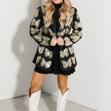 Black & Gold Sequin Butterfly Blazer | Queen Of Sparkles