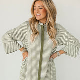 Signature Stripe Midi Dress | Olive